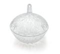 Fast Forward CRYSTAL GLASS SUGAR BOWL With LID PERFECT For DESSERTS FRUITS CANDIES JAMS NUTS ELEGANT BOWL VINTAGE DESIGN CLASSIC CRYSTAL GLASS (15cm X Tall 19.5cm). 