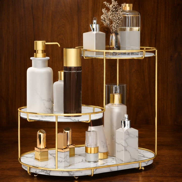 Beauty Racks iron makeup organizer rack cosmetic storage rack basket for countertop ...