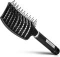 Hair Brush, Curved Vented Brush Faster Blow Drying - Black. 