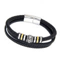 Cross-Border Foreign Trade Ethnic Style Jewelry Stainless Steel Bracelet Men's Multi-Layer Woven Leather String Titanium Steel Magnetic Snap Bracelet Wholesale. 