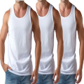 Pack Of 3 White And Black Sando Vest For Men - 100% Combed Cotton - Premium Quality.. 