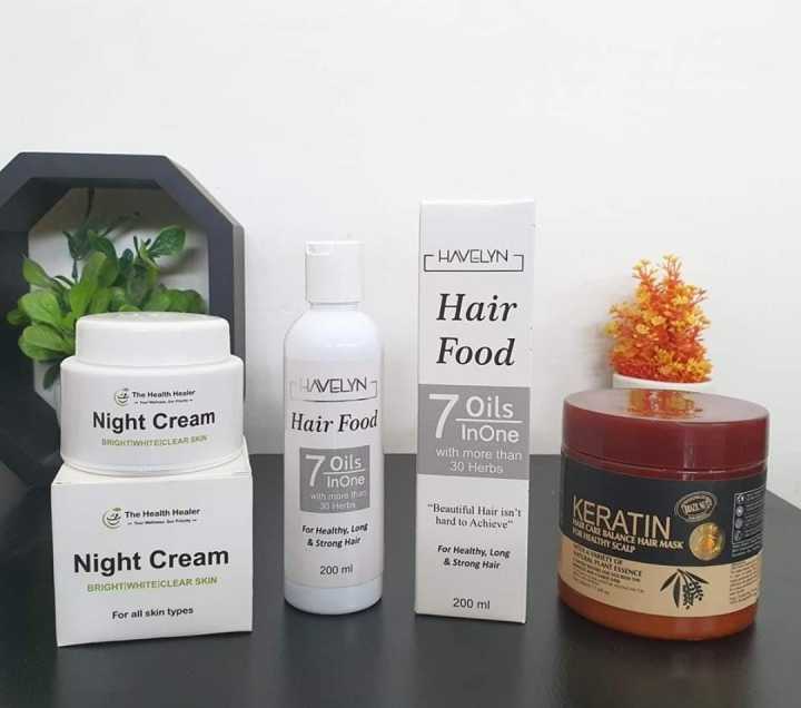 Pack Of 3 Deal Bundle Offer Night Cream Havelyn Oil & Keratin Mask