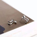 Earings For Girls Korean Earings For Girls Stylish Ear Studs Fashion double-line light bead earrings women's back-hanging C-shaped earrings. 
