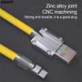 120W 6A Liquid Silicone (Metal) Super Fast Charge USB Cable  With LED Light (Different Colours) IOS, Type-C & Micro USB  1M. 