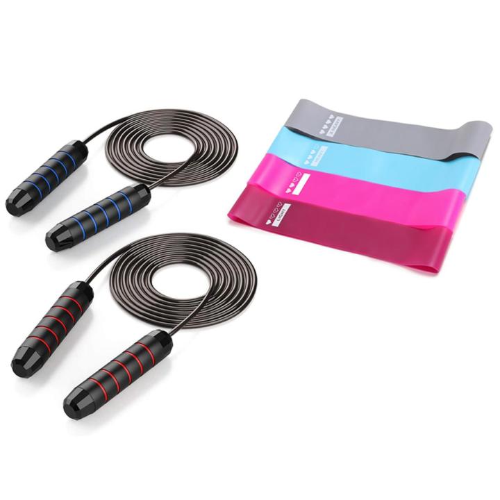 Resistance Bands Set with Jump Rope for Home Gym Yoga Training