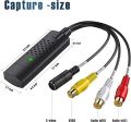 USB Video Capture Card Device, Audio Video Converter Grabber for RCA to USB-Convert VHS Mini DV VCR Hi8 DVD to Digital, for PC TV Tape Player Camcorder, MAC Windows Vista Compatible. 