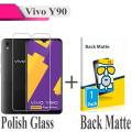 2-in-1 Combo Pack For Y90 - Tempered Glass, Back Matte Protector. 