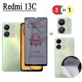 Redmi 13C Anti-Spy Privacy Ceramic film Screen Protector For Redmi 13C 12 12C 10A 10C 10 Note 12 4G 13 Pro Plus Pro+ 12S 5G 3 in 1 Screen Protector Glass Film and Camera Protector. 