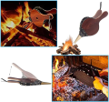 Wood Air Blower, Fireplace Bellows, Hand Bellow Pump, Wooden Fireplace Bellows Cast Nozzle with Hanging Cord, Air Bellow Blower, for BBQ, Outdoor Camping, Fireplace, Barbecue Grill. 