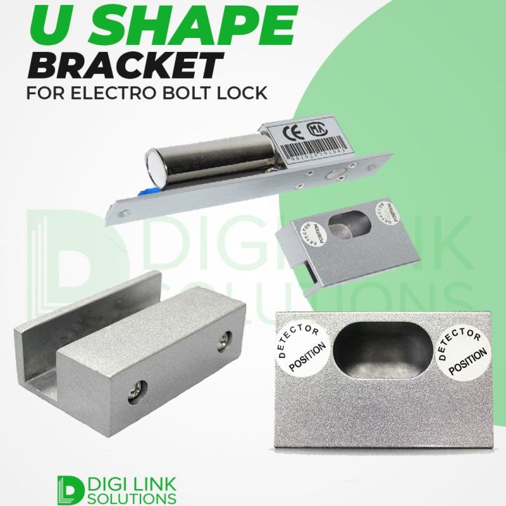 Electric Bolt Lock U Bracket Aluminum Alloy Bracket Mini Bracket for Access Control System Frameless Glass