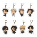 Anime Levi Ackerman Eren Jaeger Keychain Cosplay Pendant Key Chain Key Ring Men Women  Gifts. 