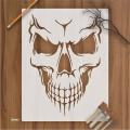 Evil Skull Stencil Airbrush Painting Art DIY Home Decor Scrap booking Album  ID 505. 