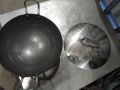 pure iron made karahi( KADAI+COVER ) with steel karom handel  BEST FOR MAKING SHANWARI KARAHI PESHAWRI KARAHI MUTTON KARAHI heavy qulity black karahi heavy base  15. 