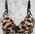 Pack Of 1 Beautiful Cheetah Printed Padded Bra For Girls And Women Adjustable Straps Push Up Bra. 