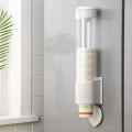 Paper Cup Dispenser Holder | Wall Mounted Plastic Drinking Water Cup Dispenser | Glass Dispenser Holder | Disposable Cup Holder Organizer | Sticker or Screw Plate Mountable , Plastic. 