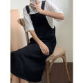 Women's dress Loose Large Size Denim Suspenders Vestidos Feminio All-match Sleeveless Square Collar Long Dresses Plus Size 5X. 