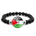 Wholesale Palestinian Flag Bracelet Creative Personality Black Beaded Bracelet Jewelry for men and women. 