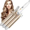 Hair Curler, 25mm Hair Waver Curling Iron Wand Adjustable Temperature with 2 Temperature Control for Long or Short Hair Styling, Curling Iron Large Wave Ceramic Wide Hair Crimpers, Gold. 