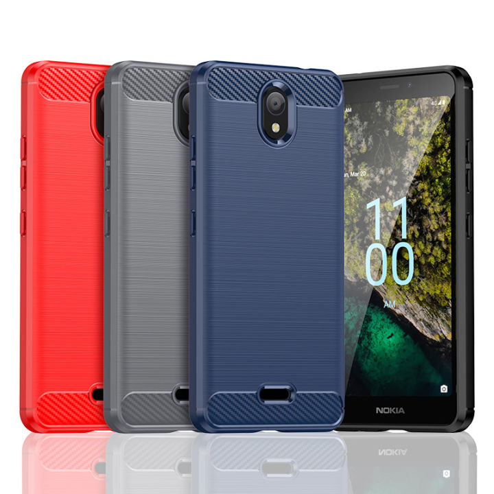 Applicable Nokia C100 mobile phone case Nokia C100 brushed carbon fiber protective case anti-drop soft shell wholesale