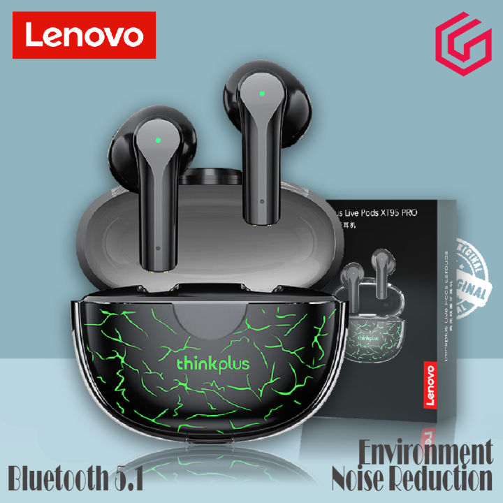 Lenovo Live Pods XT95 Pro Earbuds - True Wireless Headphones with Mic - BT 5.1 - Sport Earphone - Black