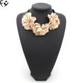 European and American fashion leather rope handmade cloth art flower beautiful necklace FY18121210. 