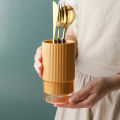 Ceramic Utensils Holder - Bottom Drain Hole Self Draining Ceramic Chopsticks Holder, Ceramic Tableware Drain Rack Storage Tube, Solid Color Cutlery Drainer For Spoon Chopsticks Fork, Cutlery Holder. 
