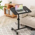 Bed Desk Adjustable Overbed Laptop Table - Portable Rolling Tray Cart with Wheels for Sit Stand Use. 