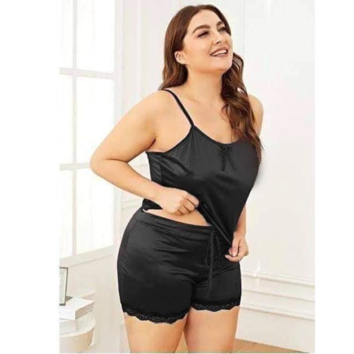 Women%E2%80%99s%20Cami%20&%20Shorts%20Set%20%E2%80%93%202%20Pcs%20Soft%20Lace%20Trim%20Nightwear%20Loungewear%20-%20Image%203
