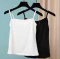 Pack of 3 Women Simple Camisoles Summer Girl Strap Cotton Sleeveless Thin Camisole Vest Solid Top Simple Base Vest Multicolor Tops Female Undies. 