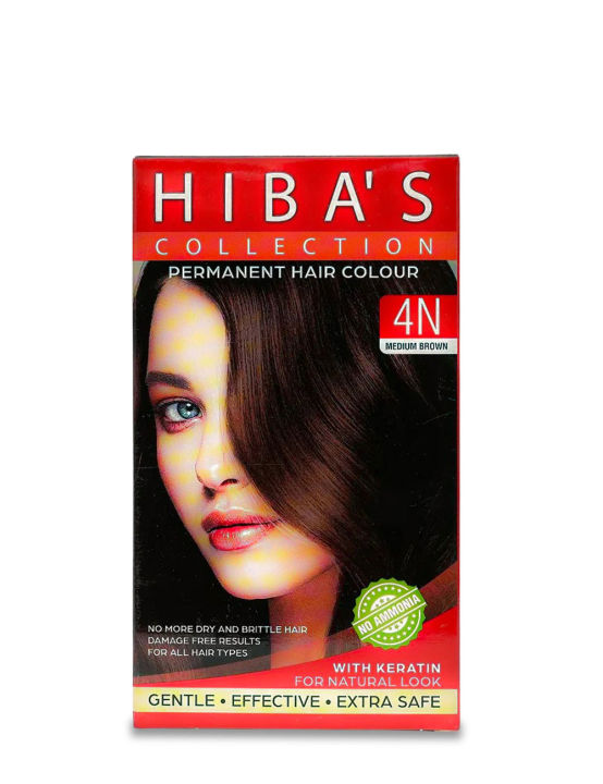 Hiba's Collection Hair Color 4N Medium Brown (60-ml) | Daraz.pk