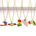 New Country Map Flag Necklace Africa Guinea Congo Chain Necklaces Jewelry Friends S. 