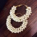 Beautiful Golden With White Pearls Gujra Hoop Earrings Jewellery For Women FDS-014. 