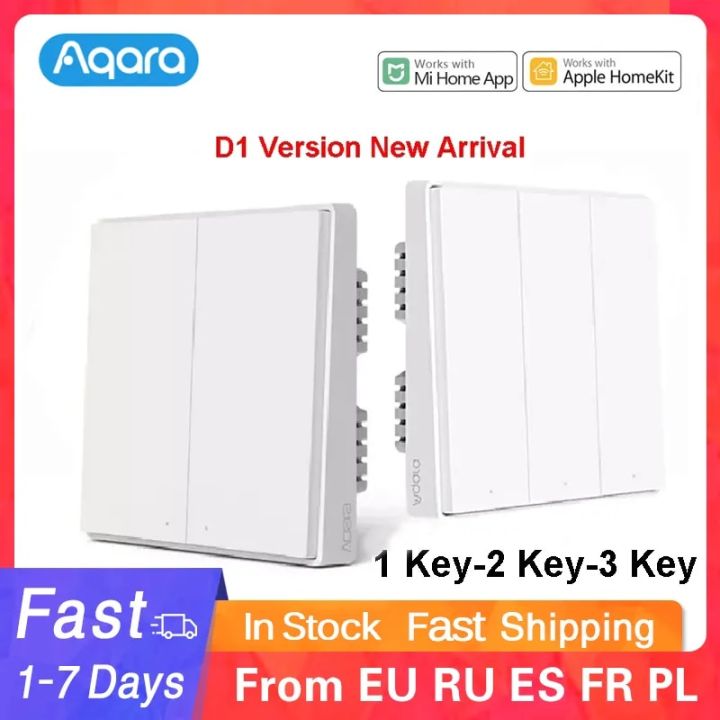 Aqara D1 Smart ZigBee Wireless Wall Switch Zero Line Fire Wire Switch With/NO Neutral Smart Home Light Control switch for Mijia