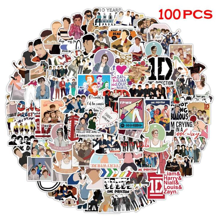 NYT 100Pcs/Pack Boy Team One Direction Stickers Diy Mobile Phone Case Suitcase Skateboard Graffiti Stickers Children'S Toys