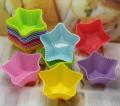 06 Pcs Multicolor Silicone Baking Muffin Cupcake Moulds Reuseable Microwave Oven Safe Non Stick Heat Resiistant Baking Cups. 