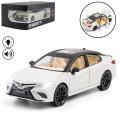 Toyota Camry Die Cast Car Model 4 Door Open With Trunk & Bonult - 1:24 Scale – Toys For Boys - White. 