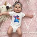 Stitch Baby Rompers Fart Clothes Newborn Short Sleeve Costume Triangle Romper Baby Bodysuit Plain Bag Fart Clothes Newborn Baby Clothes. 