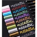 Metallic Markers Pen For Rock Painting - Medium Point, Metallic Color Paint Markers For Ceramic Painting, Glass, Mug, Plastic, Photo Album, Card Making, Scrap-booking, Fabric (10 Pieces). 