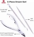 Cuticle Nipper Set, Nail Care Cuticle Cutter Trimmer and Cuticle Pusher with Non-slip Protective Coating Handle Stainless Steel Cuticle Cutter Clipper Durable Cuticle Nipper and Remover. 