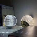 Acrylic crystal ball rechargeable table lamp, round atmosphere night light bar living room, bedroom, bedside, three color LED lamps. 