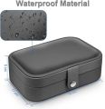 Mini Leather Jewellery Box Organizer with Zip | 2 Layers Cosmetics Ear Rings & Necklace_Hanging Holder | Jewelry Box Fold able. 