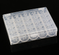 PLASTIC BOBBIN 25*Universal Sewing Machine Metal Bobbins Clear Plastic Bobbin Spool Storage Box. 