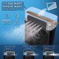 "3-in-1 Desk Air Cooler: Fan, Humidifier, and LED Light with Water Cooling Spray". 
