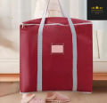 [Crownstage] High Quality Super Large Capacity Quilt Storage Bag For Clothes Blankets Closet Organizer Moving Tote Bag Zipper Durable Handbag Luggage Pack Size 23 x 19 x 23 Inches. 