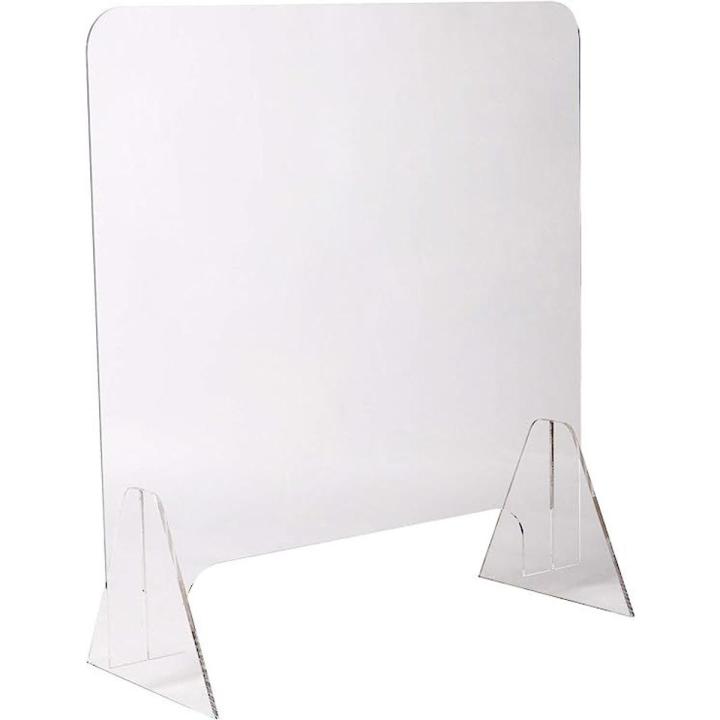 Mind Reader Acrylic Sneeze, Front Desk Cough Guard, Protective Clear Panel for Cashiers