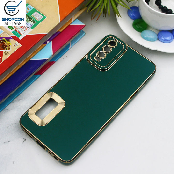 Vvio%20Y20%20/Premium%20Golden%20Electroplating%20Borders%20&%20Camera%20Protection%20/%20Silk%20Shine%20Soft%20Case%20With%20Logo%20Hole%20/%20Mobile%20Cover%20-%20Image%203