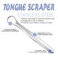1 Piece Tongue Scraper Reduce Bad Breath (Medical Grade), Stainless Steel Tongue Cleaners for Men and Women Personal and Professional Use, 100% BPA Free Metal Tongue Scrapers Fresher Breath in Seconds. 