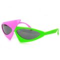 Unique Design Novelty Glasses Green Pink Contrast Funny Roy Purdy Glasses Hip Hop Asymmetric Triangular Sunglasses Party. 