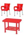 Baby Table & 2 Chairs Plastic Set- Red. 