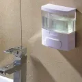 SOAP DISPENSER WALL MOUNTED LIQUID SOAP HOLDER WHITE. 